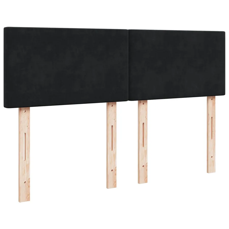 Sommier à lattes de lit avec matelas Noir 140x190 cm Velours - 8