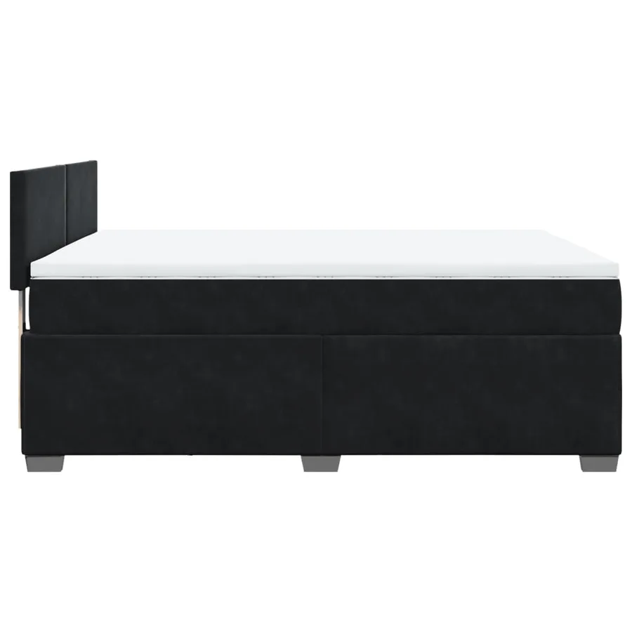 Sommier à lattes de lit avec matelas Noir 140x190 cm Velours - 9