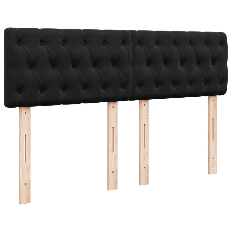 Sommier à lattes de lit avec matelas Noir 140x190 cm Velours - 10