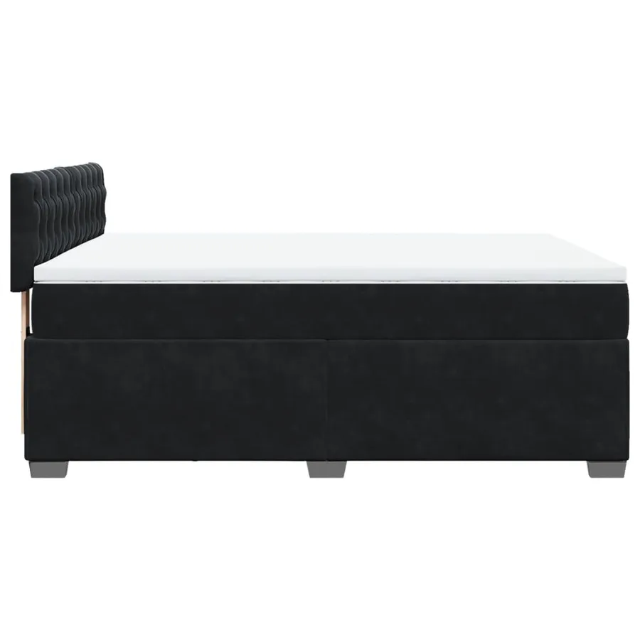 Sommier à lattes de lit avec matelas Noir 140x190 cm Velours - 11