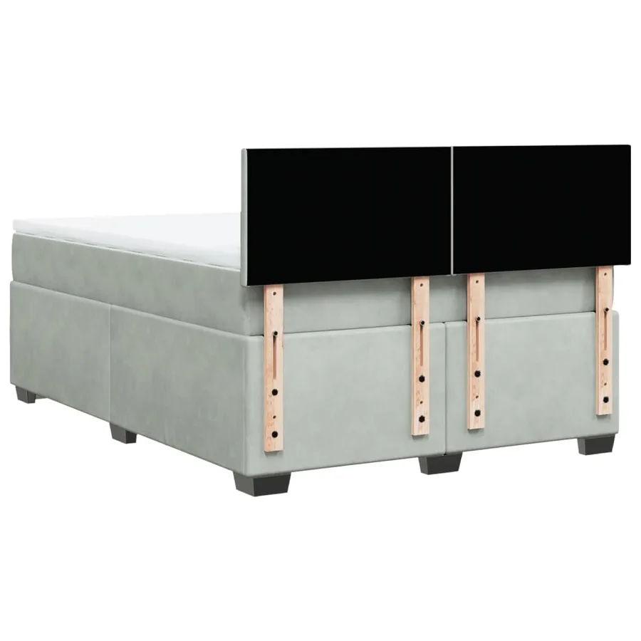 Sommier à lattes de lit et matelas Gris clair 140x190cm Velours - 10