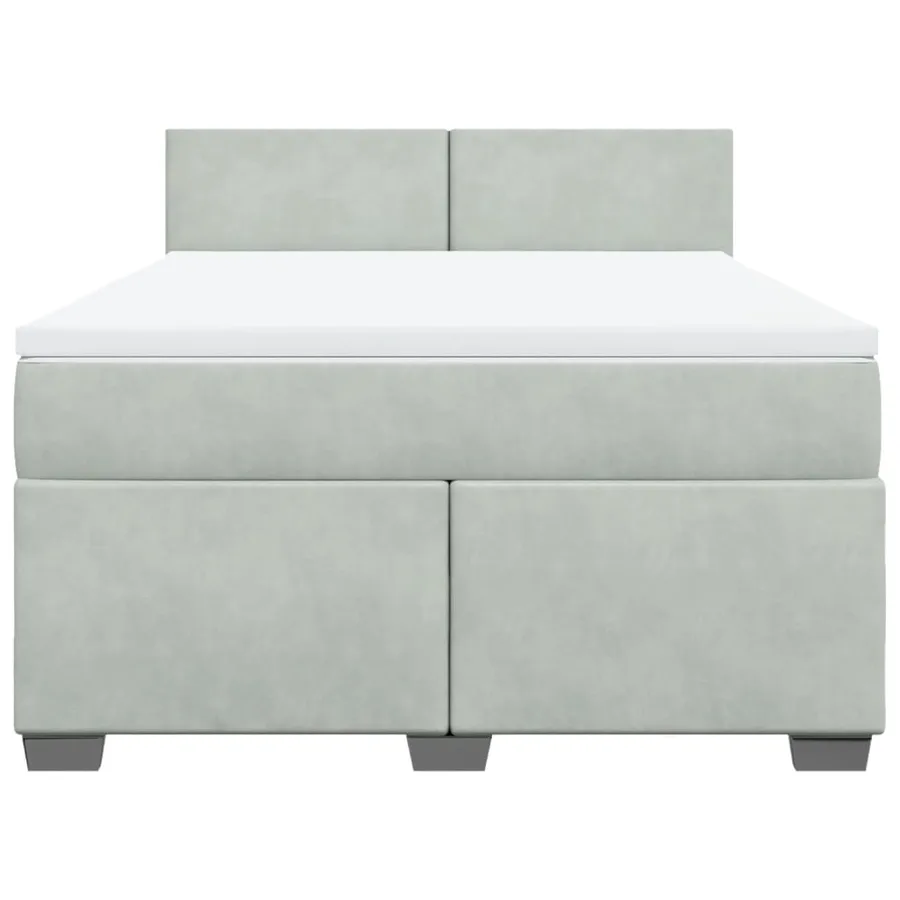 Sommier à lattes de lit et matelas Gris clair 140x190cm Velours - 4