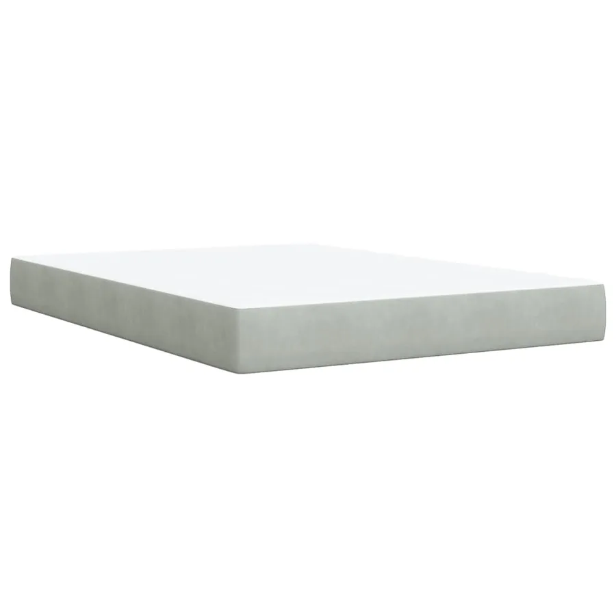 Sommier à lattes de lit et matelas Gris clair 140x190cm Velours - 6