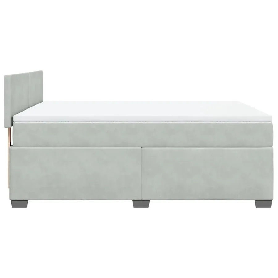 Sommier à lattes de lit et matelas Gris clair 140x190cm Velours - 9