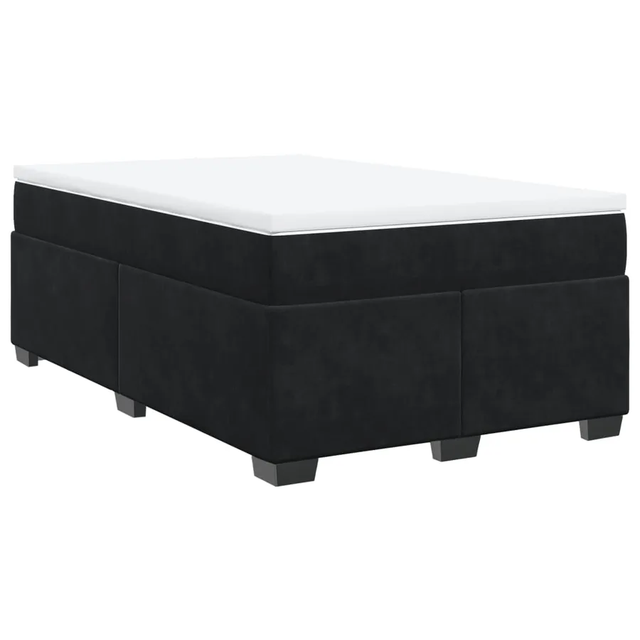 Sommier à lattes de lit avec matelas noir 120x190 cm velours - 2