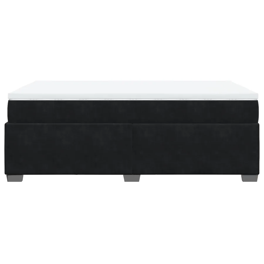 Sommier à lattes de lit avec matelas noir 120x190 cm velours - 8