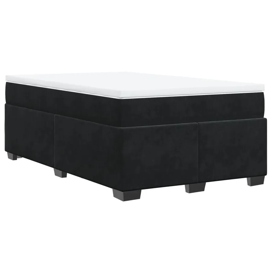 Sommier à lattes de lit avec matelas noir 120x190 cm velours - 9