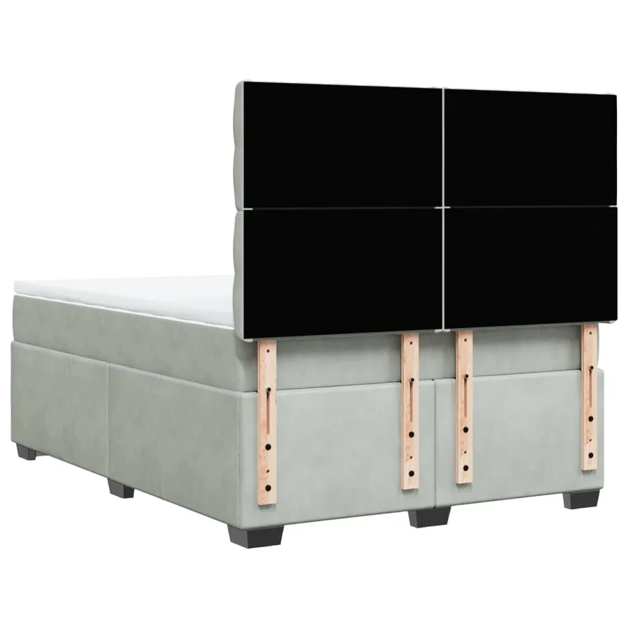 Sommier à lattes de lit et matelas Gris clair 140x190cm Velours - 12