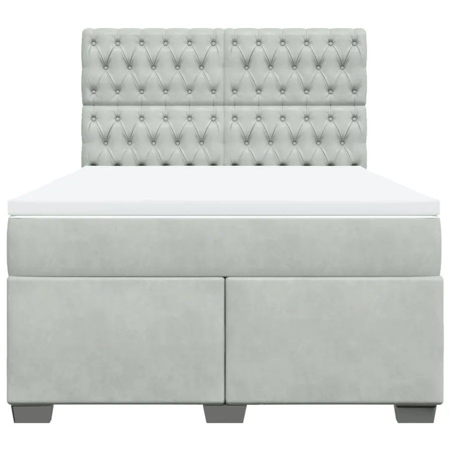 Sommier à lattes de lit et matelas Gris clair 140x190cm Velours - 6