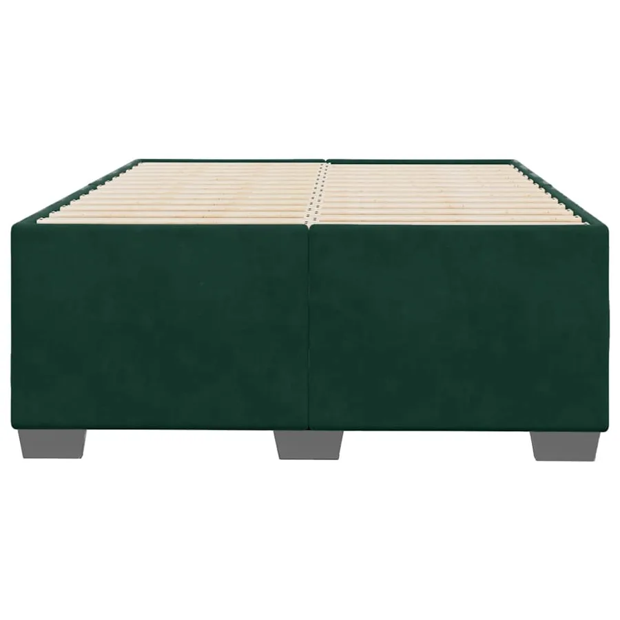 Cadre de lit sans matelas vert foncé 120x200 cm velours - 4