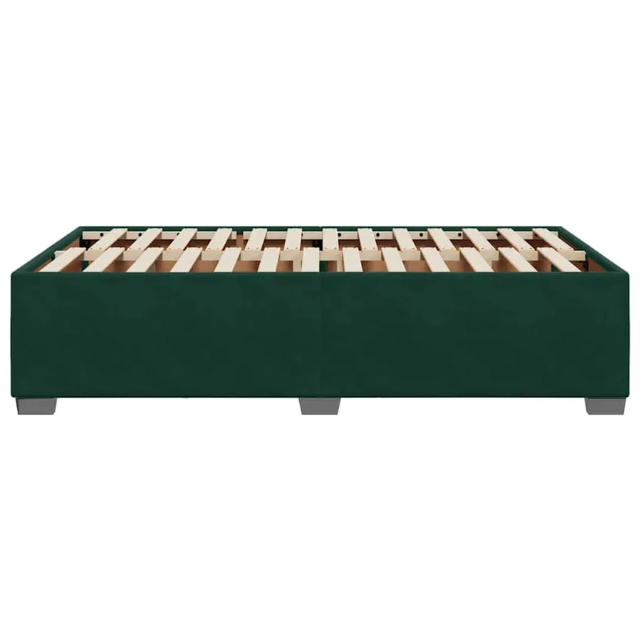 Cadre de lit sans matelas vert foncé 120x200 cm velours - 5