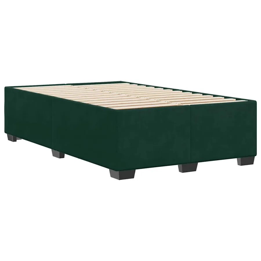 Cadre de lit sans matelas vert foncé 120x200 cm velours - 6