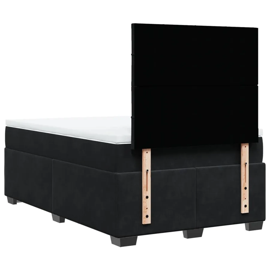 Sommier à lattes de lit avec matelas Noir 120x200 cm Velours - 10