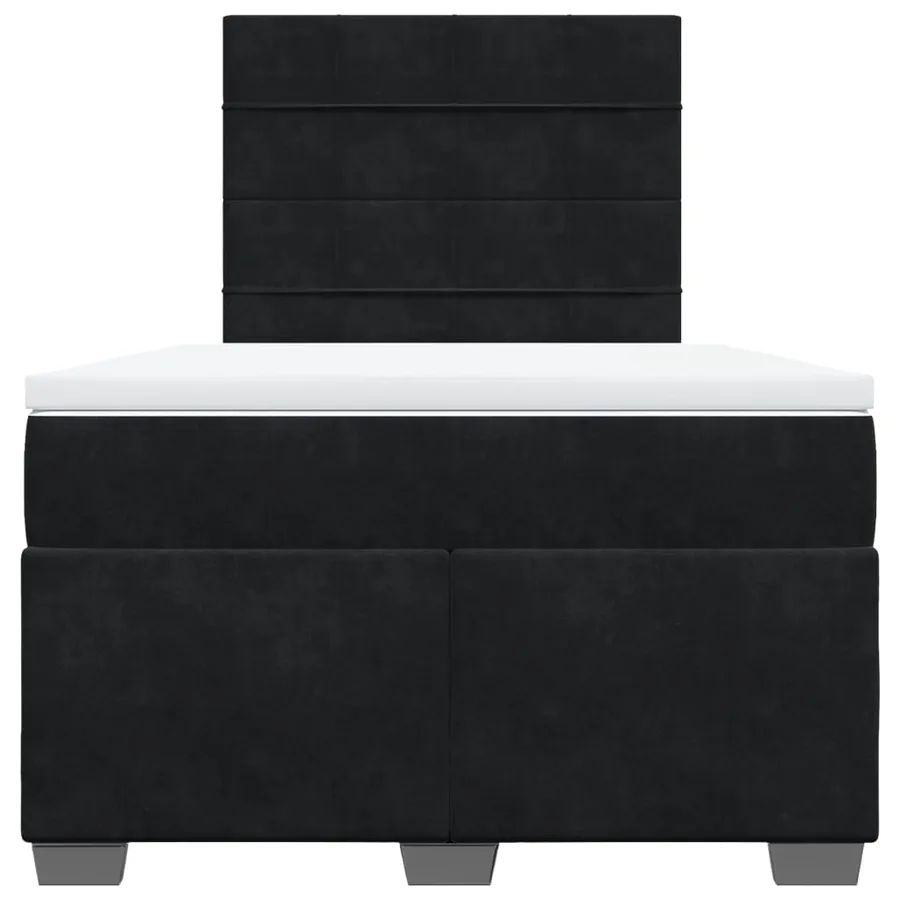Sommier à lattes de lit avec matelas Noir 120x200 cm Velours - 4
