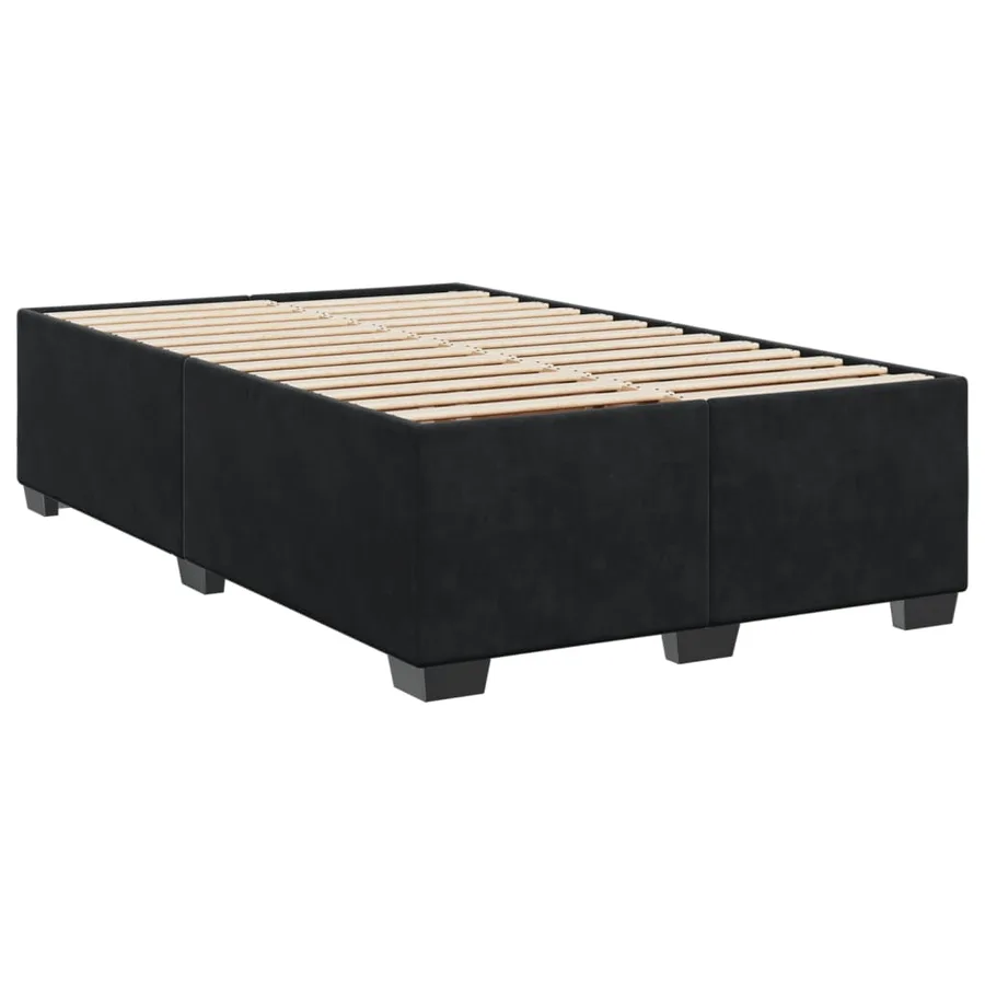 Sommier à lattes de lit avec matelas Noir 120x200 cm Velours - 5