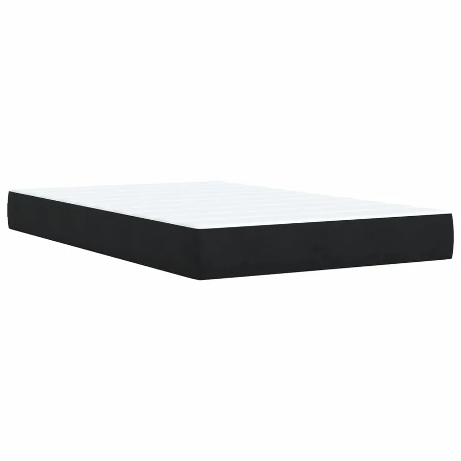 Sommier à lattes de lit avec matelas Noir 120x200 cm Velours - 6