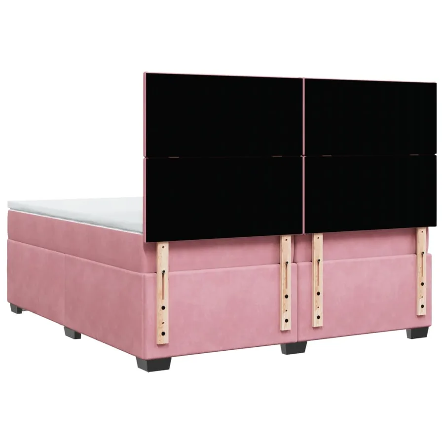 Sommier à lattes de lit avec matelas Rose 200x200 cm Velours - 12