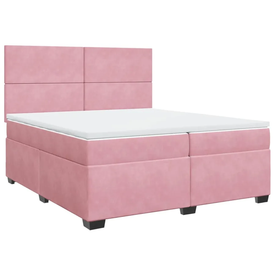 Sommier à lattes de lit avec matelas Rose 200x200 cm Velours - 3