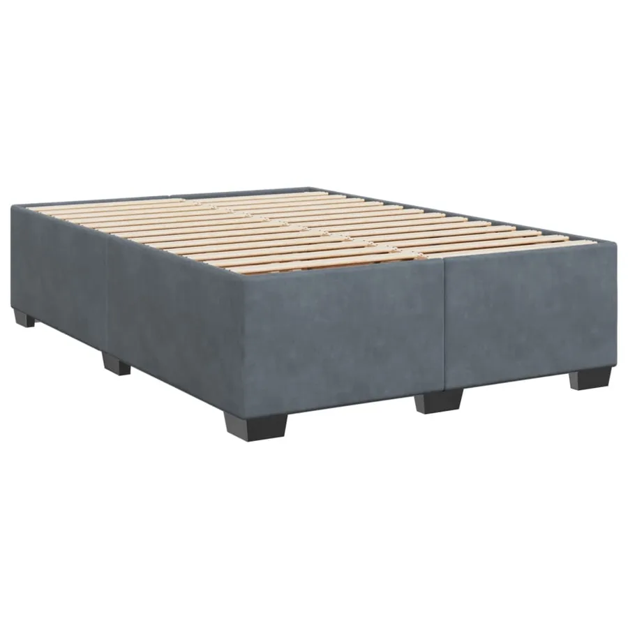 Sommier à lattes de lit et matelas Gris foncé 140x190cm Velours - 8