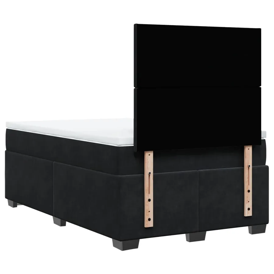 Sommier à lattes de lit avec matelas Noir 120x200 cm Velours - 10