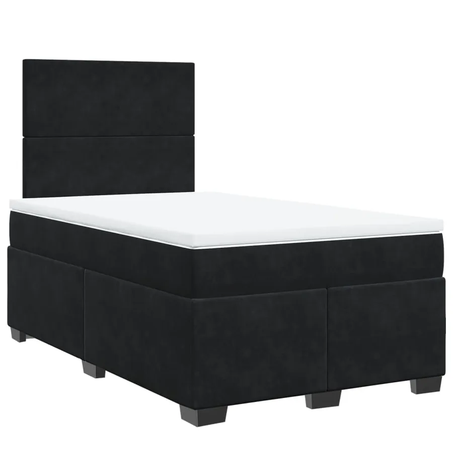 Sommier à lattes de lit avec matelas Noir 120x200 cm Velours - 2