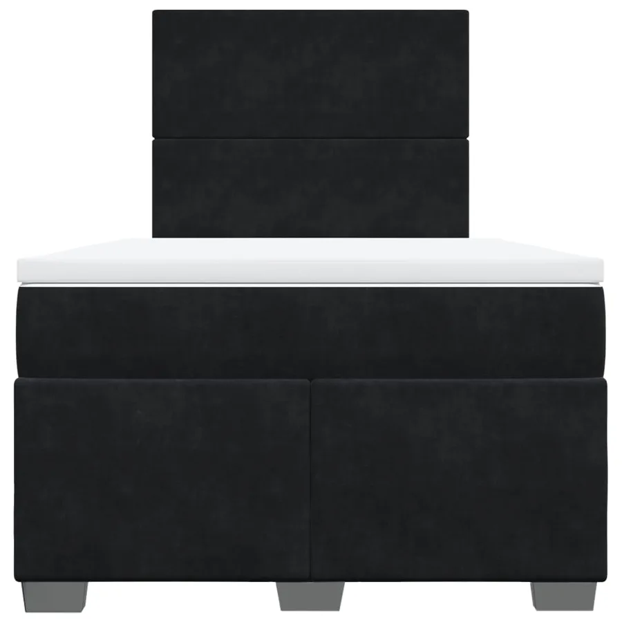 Sommier à lattes de lit avec matelas Noir 120x200 cm Velours - 4