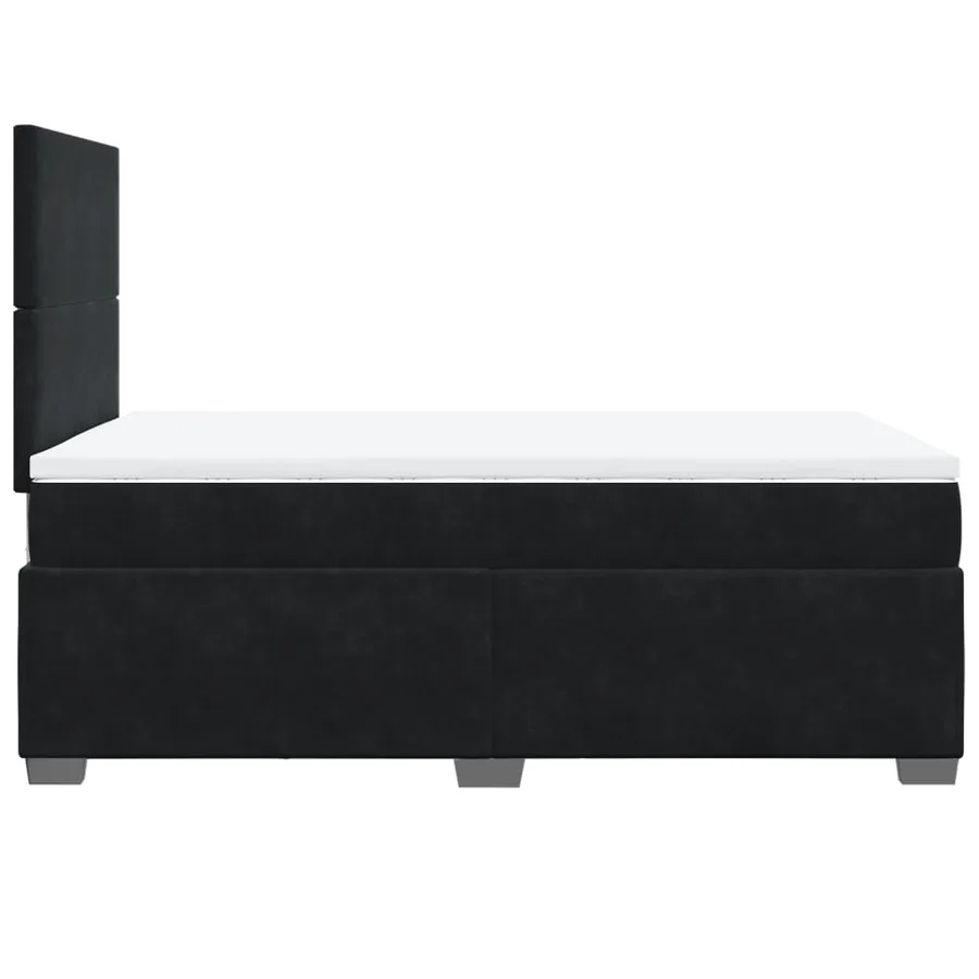 Sommier à lattes de lit avec matelas Noir 120x200 cm Velours - 9