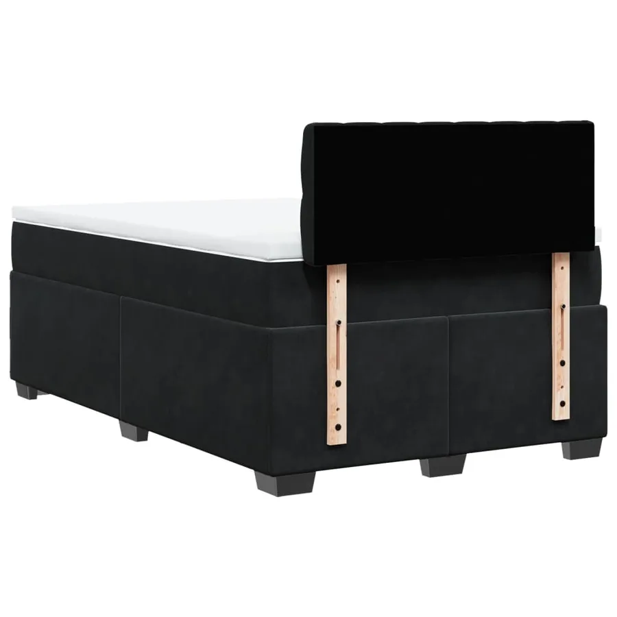 Sommier à lattes de lit avec matelas Noir 120x200 cm Velours - 12