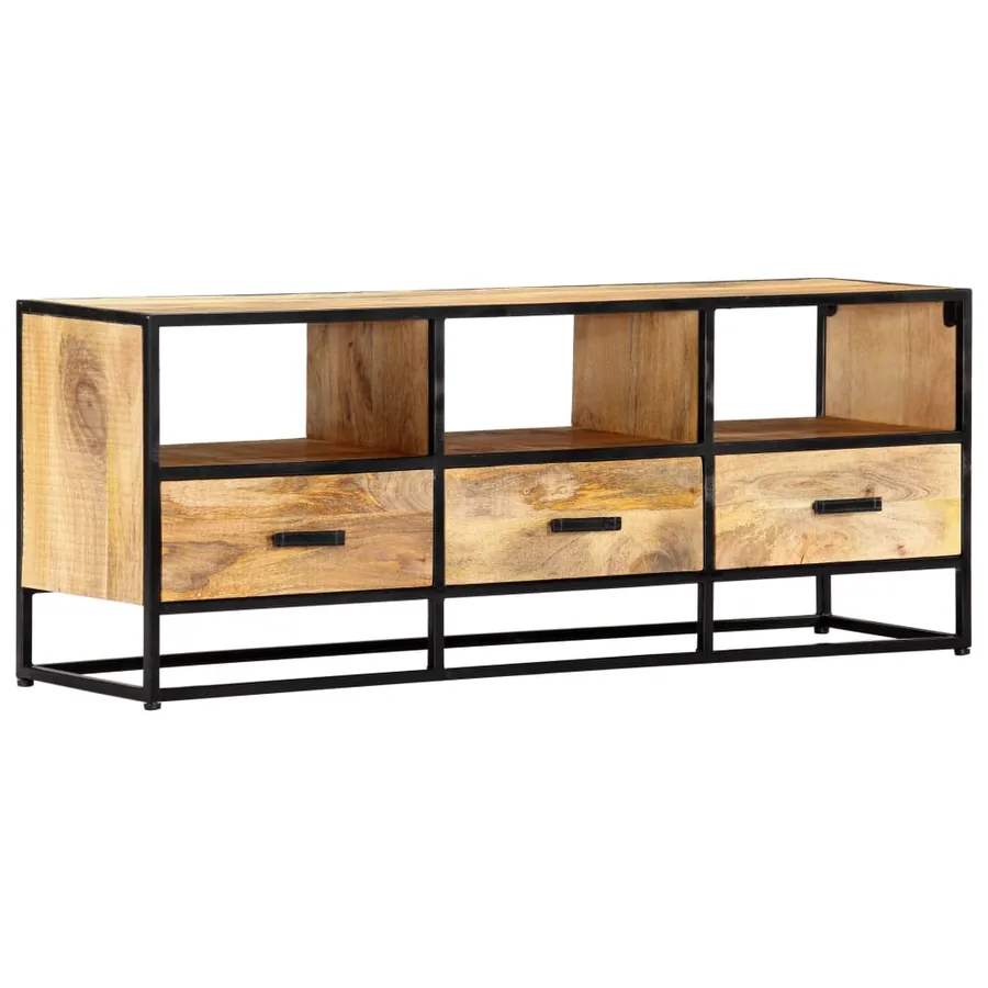 Meuble TV 120x30x45 cm Bois solide de manguier - 11