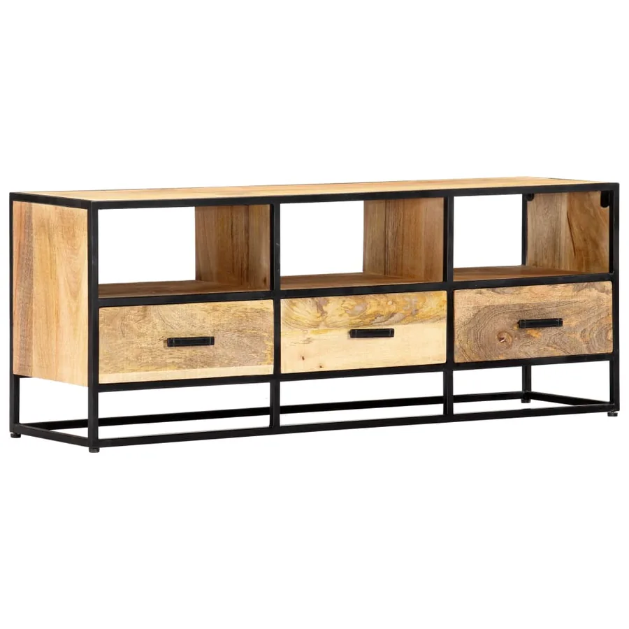 Meuble TV 120x30x45 cm Bois solide de manguier - 9