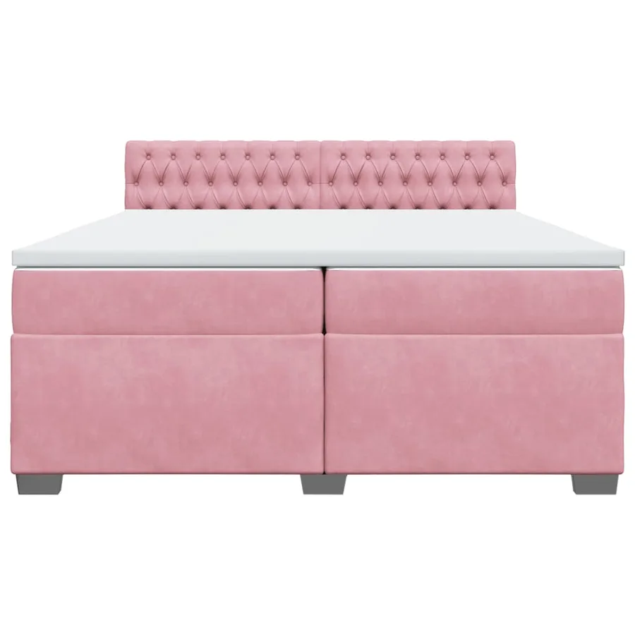 Sommier à lattes de lit avec matelas Rose 200x200 cm Velours - 6
