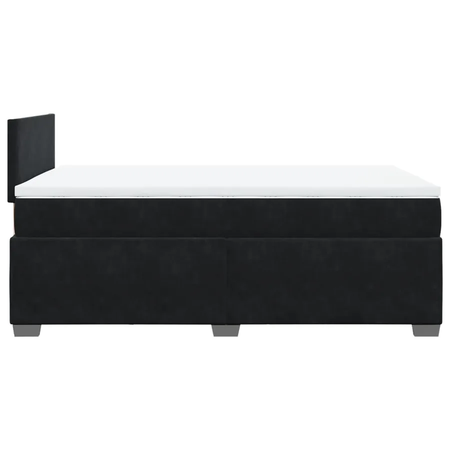 Sommier à lattes de lit avec matelas Noir 120x200 cm Velours - 11