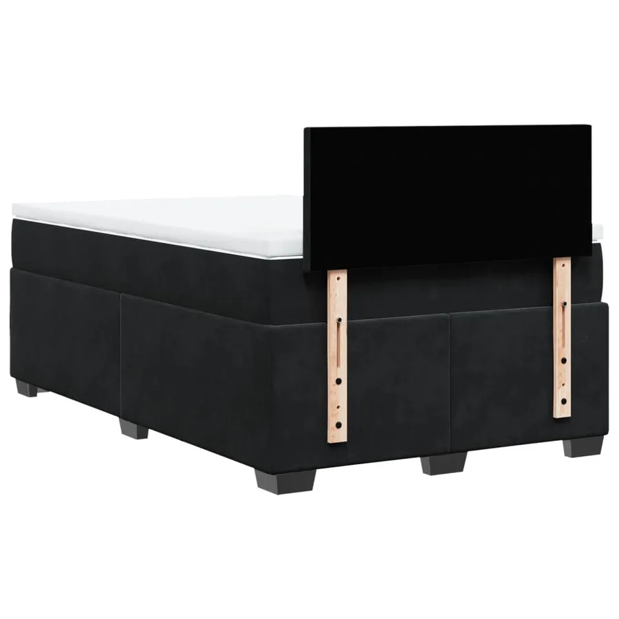 Sommier à lattes de lit avec matelas Noir 120x200 cm Velours - 12