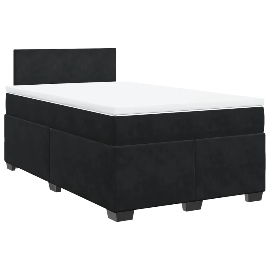 Sommier à lattes de lit avec matelas Noir 120x200 cm Velours - 3