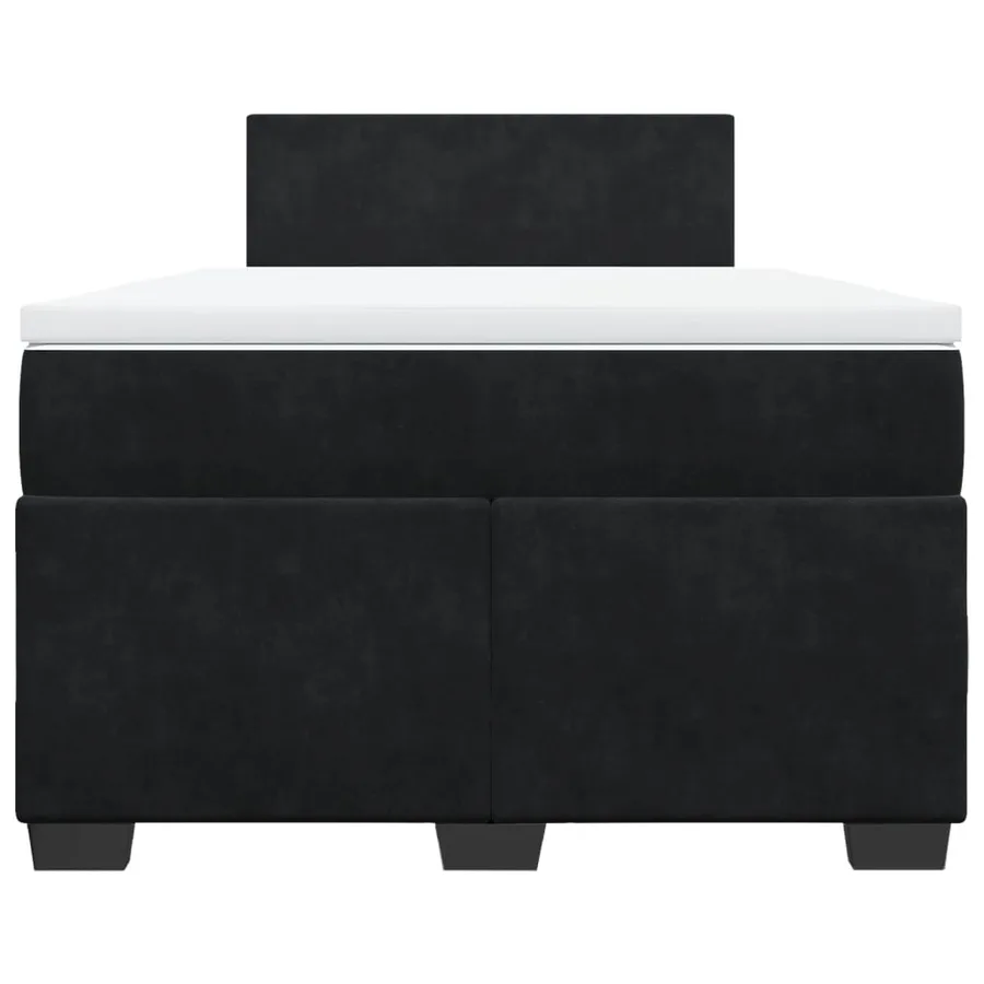 Sommier à lattes de lit avec matelas Noir 120x200 cm Velours - 6