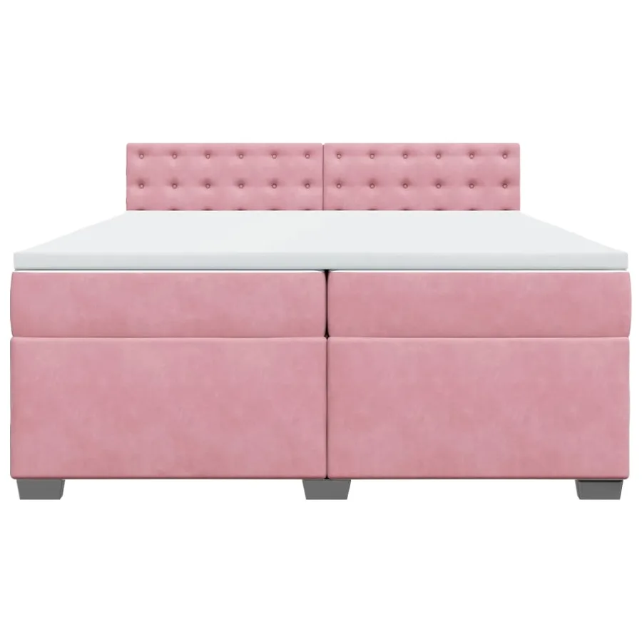 Sommier à lattes de lit avec matelas Rose 200x200 cm Velours - 4