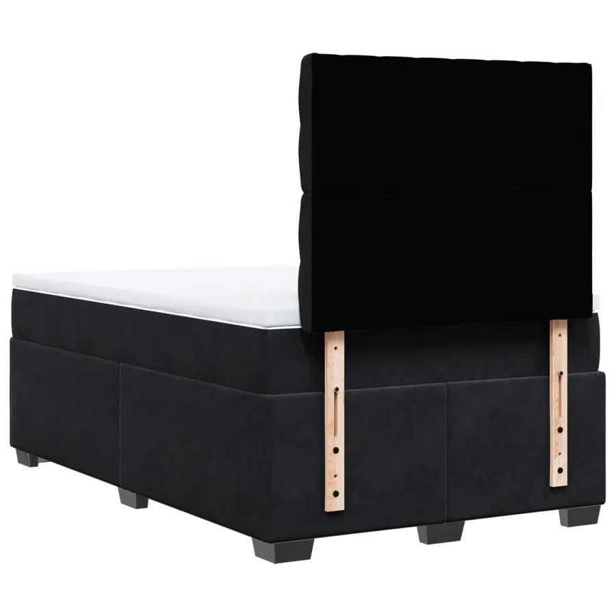 Sommier à lattes de lit avec matelas Noir 120x200 cm Velours - 10