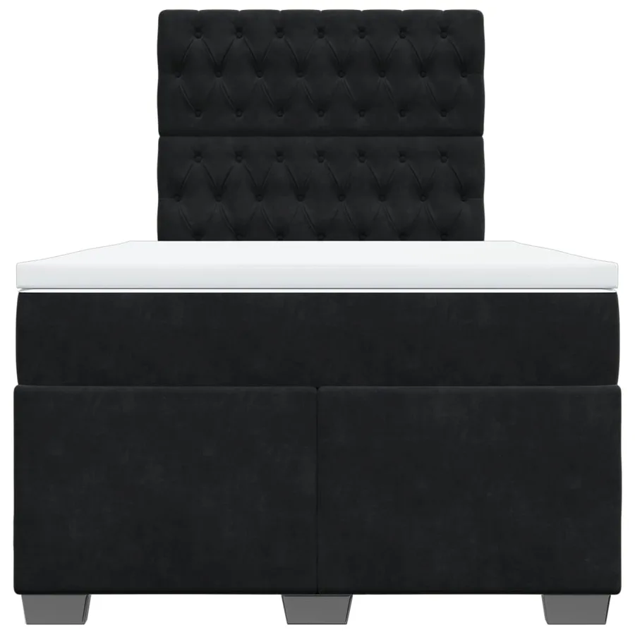 Sommier à lattes de lit avec matelas Noir 120x200 cm Velours - 4