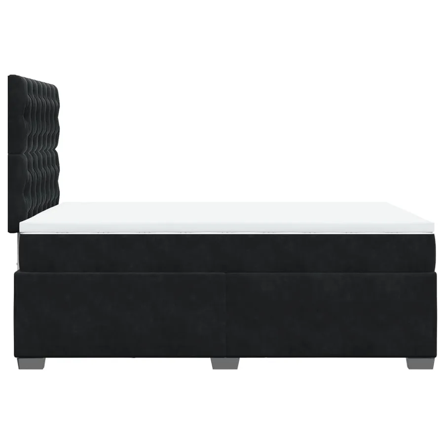 Sommier à lattes de lit avec matelas Noir 120x200 cm Velours - 9