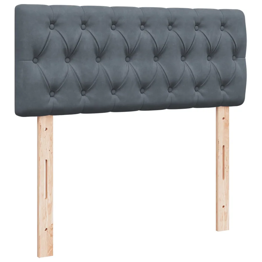Sommier à lattes de lit et matelas gris foncé 120x190cm velours - 10