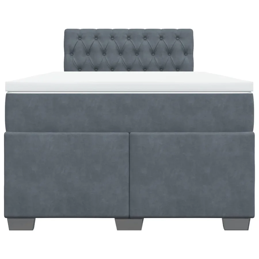 Sommier à lattes de lit et matelas gris foncé 120x190cm velours - 6