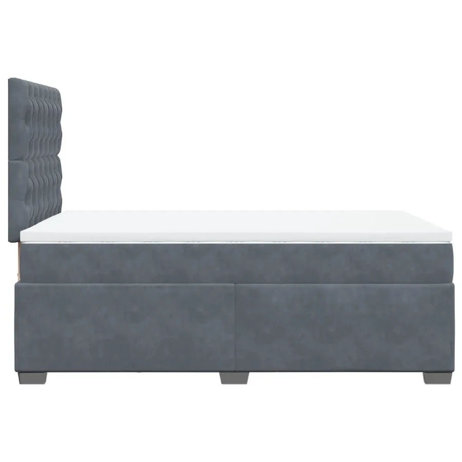 Sommier à lattes de lit et matelas gris foncé 120x190cm velours - 9