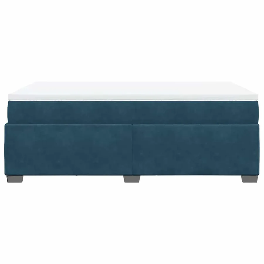 Sommier à lattes de lit et matelas bleu foncé 120x190cm velours - 8