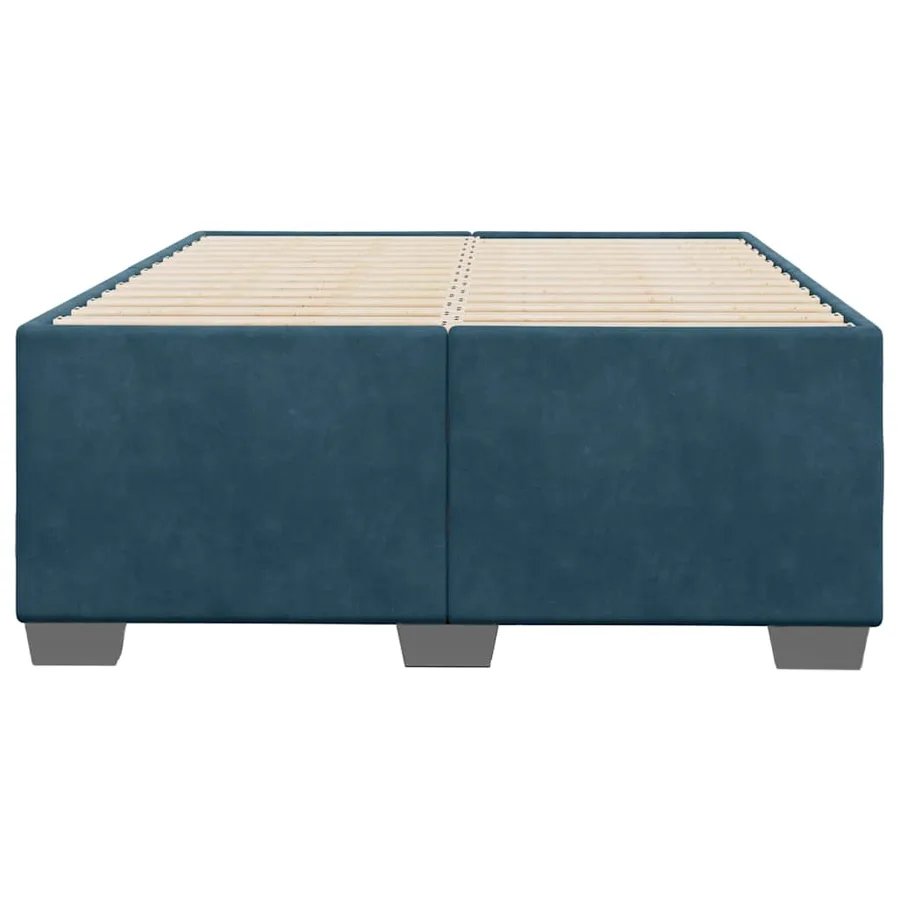 Cadre de lit sans matelas bleu 120x190 cm velours - 4