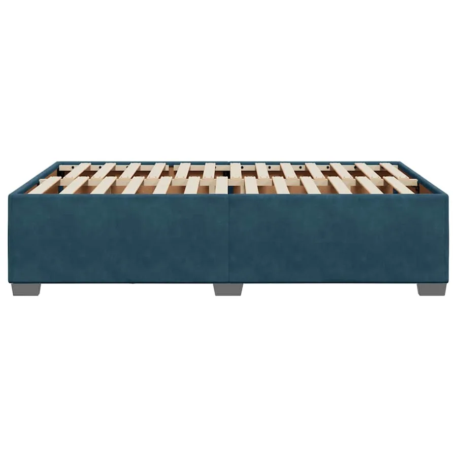 Cadre de lit sans matelas bleu 120x190 cm velours - 5