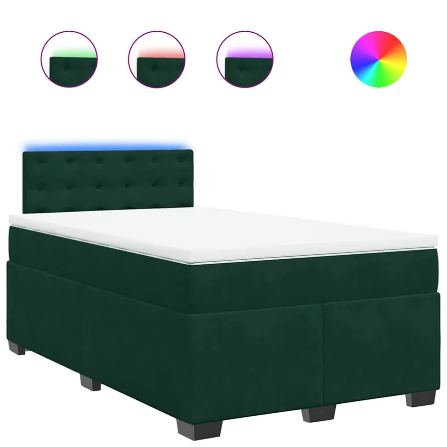 Sommier à lattes de lit avec matelas vert foncé 120x190 cm - 2
