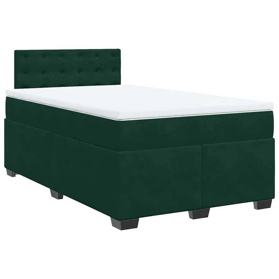 Sommier à lattes de lit avec matelas vert foncé 120x190 cm - 3