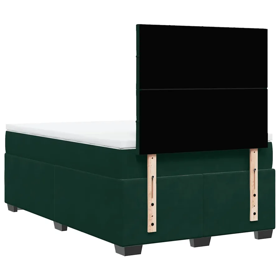 Sommier à lattes de lit avec matelas vert foncé 120x190 cm - 12