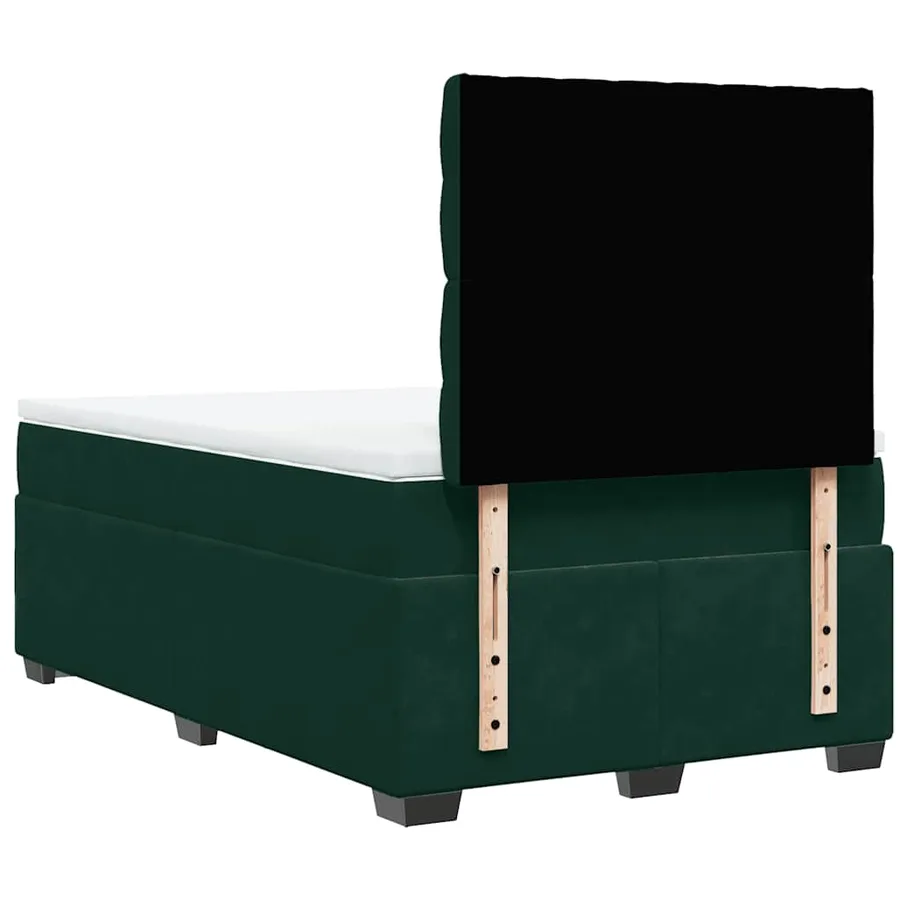 Sommier à lattes de lit avec matelas vert foncé 120x190 cm - 10