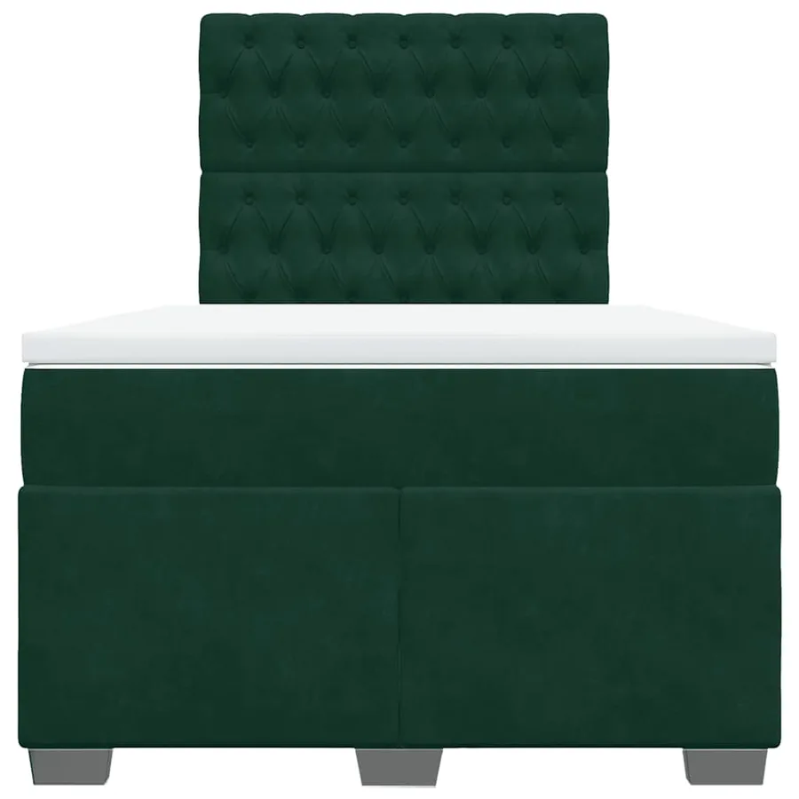 Sommier à lattes de lit avec matelas vert foncé 120x190 cm - 4